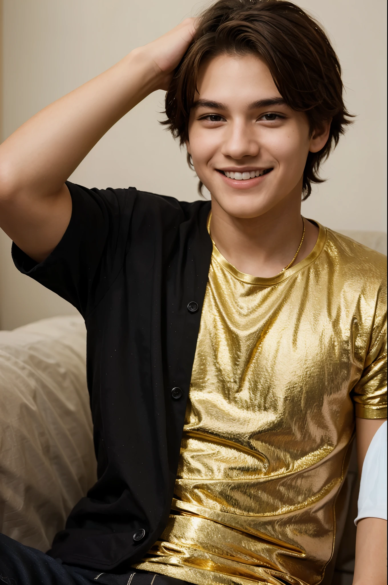 An 18-year-old boy with a golden smile