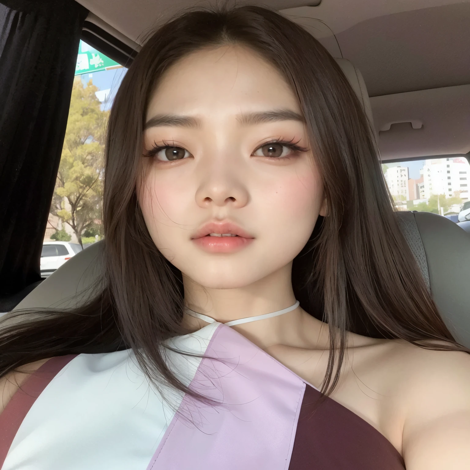 Asian woman devastated in a car in a purple and white dress, jennie blackpink, Jaeyeon Nam, Gongbi, Parque Roseanne do Blackpink, Mulher sul-coreana bonita, Heonhwa Choe, jossi do blackpink, young adorable korean face, Parque Ji-min, wan adorable korean face, Sha Xi, Kim Jung segura, Lee Ji-eun