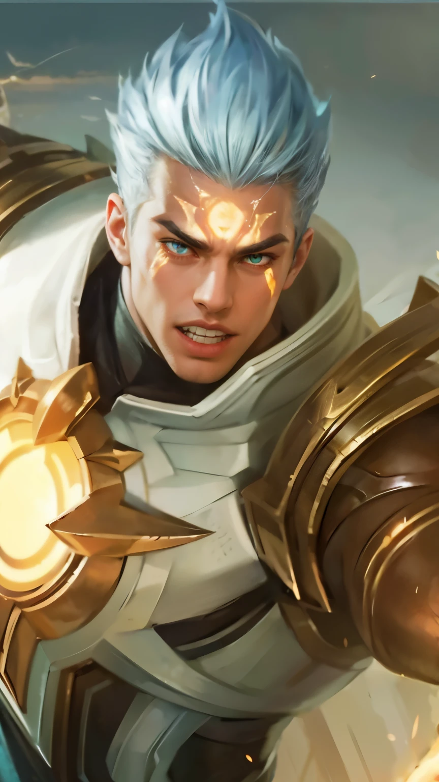 Best quality, masterpiece, detailed skin texture, detailed clothes texture, detailed face, super detail, 8k, intricate detail, 1 boy, The color doesn't change, Muscle guy, 1 guy, strong red eye glow (red eye:1.2), lots hair, scary, evil.