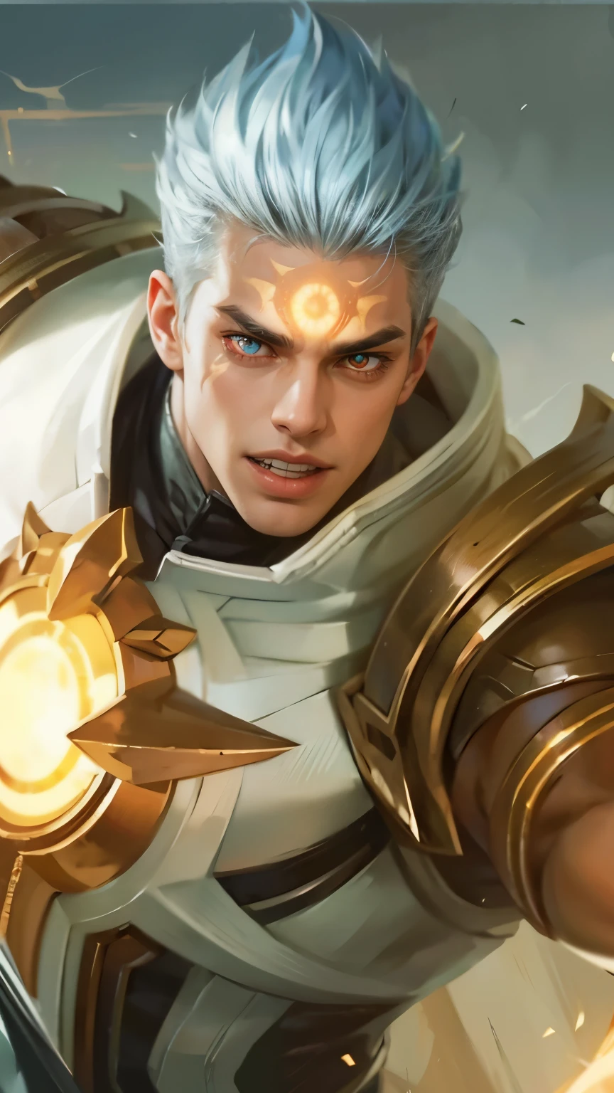 Best quality, masterpiece, detailed skin texture, detailed clothes texture, detailed face, super detail, 8k, intricate detail, 1 boy, The color doesn't change, Muscle guy, 1 guy, strong red eye glow (red eye:1.2), lots hair, scary, evil.