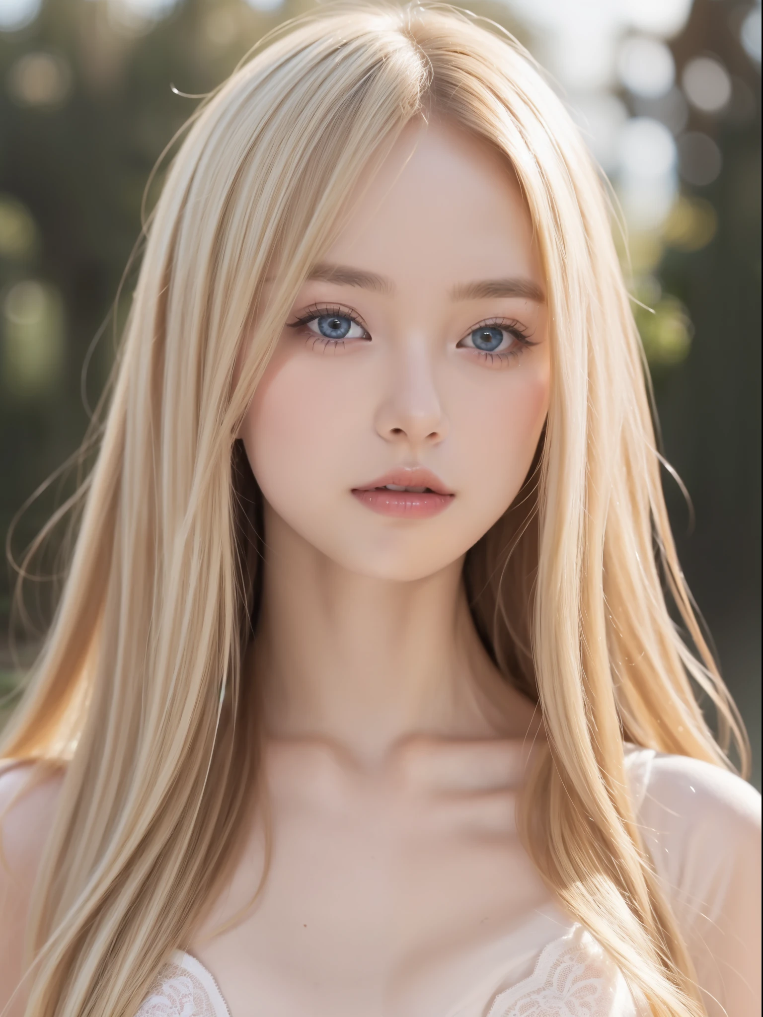 Woman with long blonde hair and blue eyes taking a photo, gorgeous young model, Portrait Sophie Mudd, beautiful female model, cute young woman, Very beautiful young woman, portrait of a beautiful model, Beautiful young girl, Beautiful young woman, a photography of a beautiful woman, face perfect, -yeld fee model, 端麗なYoung face立ち, Beautiful blonde girl、Short Bob、I can see her pink nipples.、Young face