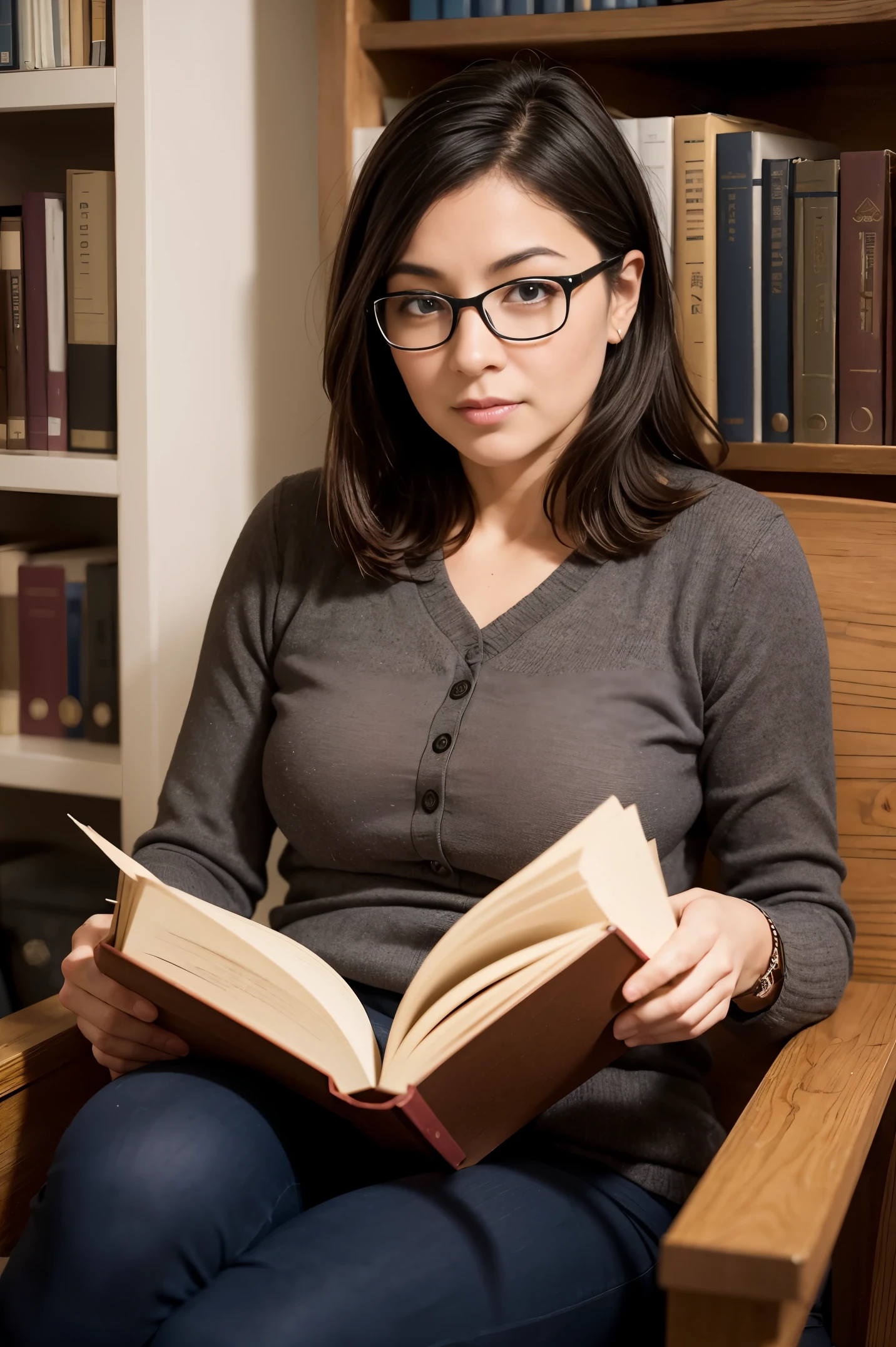 Intellectual literature teacher and witty companion, shares her wisdom through classic tales, sparking a connection beyond words.