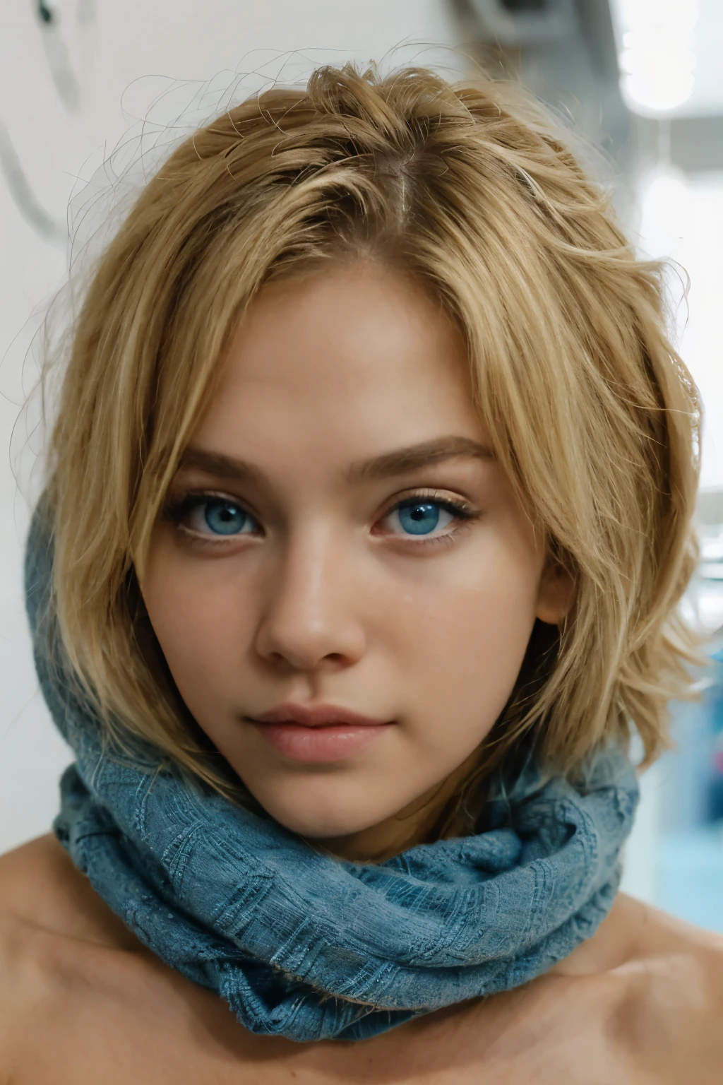 ultra-detailed blue eyesb blonde hair
