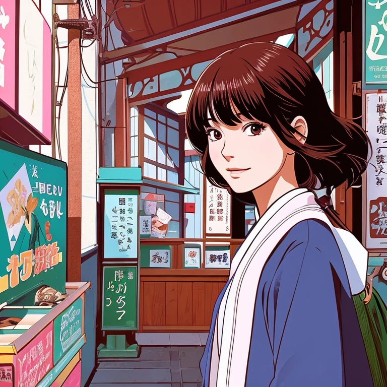 Illustration style、Showa Anime、Career Woman、No text