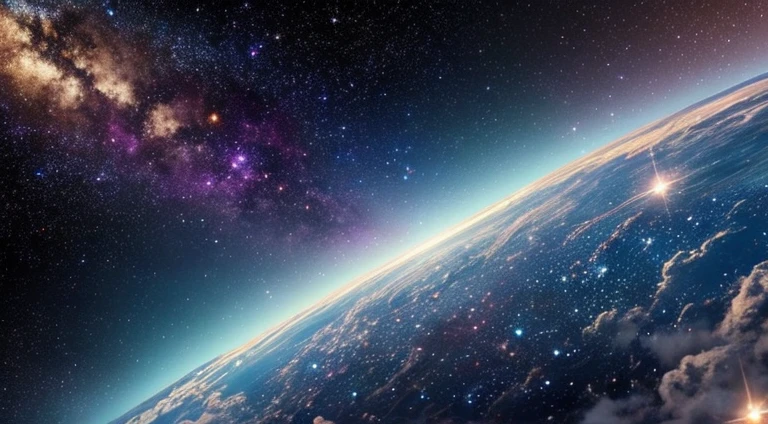 The beautiful and detailed universe. Full of star cloud texture and planet-creating dust, ((masterpiece)),((very detailed)),((ultra-detailed))