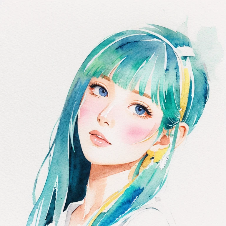 Illustration style、Soft touch、watercolor paiting、girl with