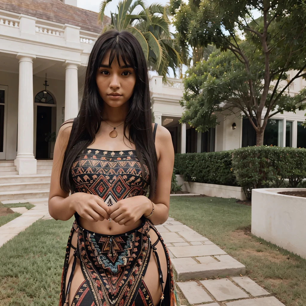 ((best quality)), (detailed), casual photo from low-angle, 1girl ((tattooed plump dark-skinned (Thai) woman)), large round nose, plump full lips, (very long white grey braided hair), holding crystal skull, (hairy armpits), (small natural breasts), wearing wet transparent silk crotchless negligee, wearing jeweled bracelets, Haitian flag tied around waist, legs open exposing no panties, realistic vagina hairy pussy, wearing gold anklet, (leaning against mystical obelisk, in abundant cannabis garden behind ruined cathedral background), plump stomach, Aztec mythological tattooed arms, stretch marks and cellulite,