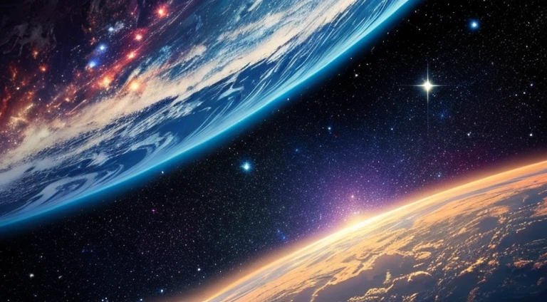 The beautiful and detailed universe. Full of star cloud texture and planet-creating dust, ((masterpiece)),((very detailed)),((ultra-detailed))