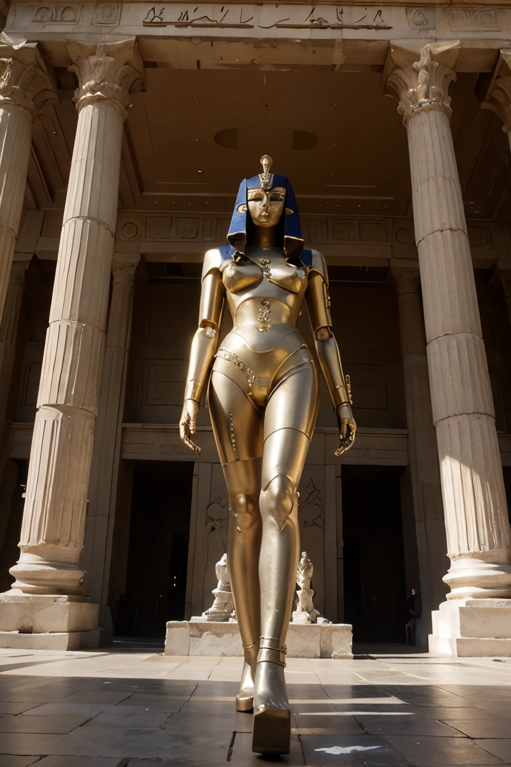 robot dans un grand temple egyptien