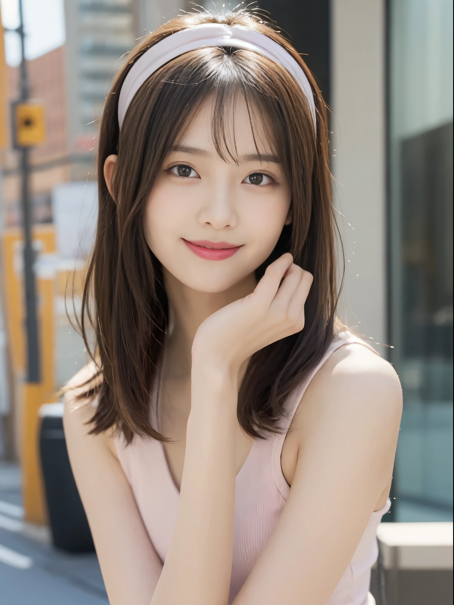 ((top-quality、8K、masterpiece:1.3))、Canon EOS、1girl in、japanes、High school students、A-cup body shape、flat breast、Pretty women:1.3、A-cup、very slender body:2.8、(Longhaire、Super small breasts:1.2)、very flat chest、very slender body、Firm abs、Light pink bikini、Nipple sheer:1.2、Urban parks、二重まぶた、fullllbody、A slender、Model Pose、Inter-strands、Slender figure、Hair in the wind、200mm telephoto lens、Delicate body、