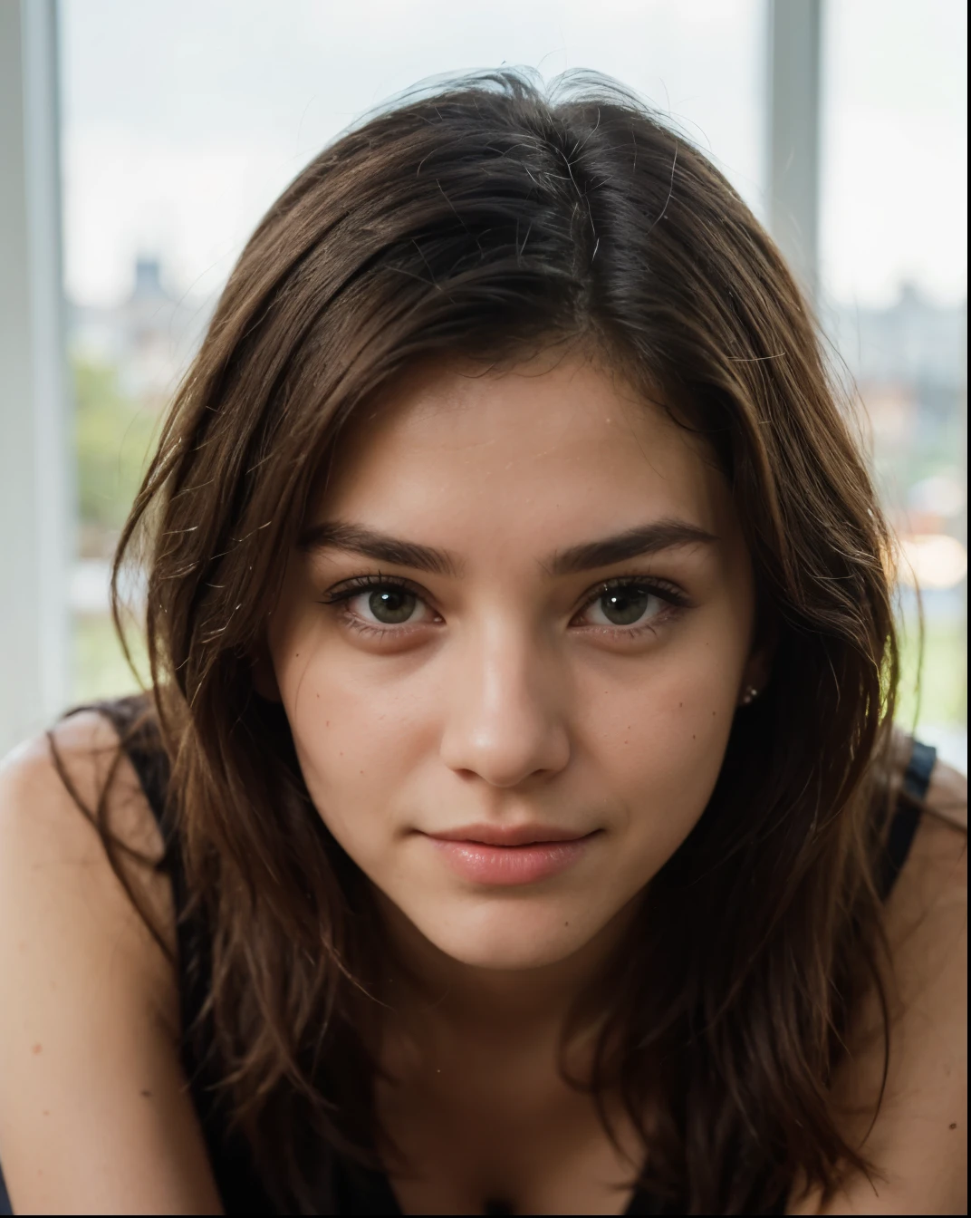 Cute beautiful sexy European light-green-eyed brunette, 22 years old,
lying on her back,
tiny waist, very detailed, innocent face, face-length 1.3 times the face-width, almond-shaped eyes, squared face-shape, high cheekbones, naturally wavy hair, light-green eyes, high-res, masterpiece, best quality, intricate details, very detailed, sharp focus, detailed skin, realistic skin texture, texture, detailed eyes, professional, 4k, charming smile, shot with Canon, light depth of field, Kodak Vision color, perfectly fitting body, extremely detailed, photo_\( ultra\), photorealistic, realistic, post processing, maximum details, roughness, real life, ultrarealistic, photorealism, photography, 8k UHD, photography