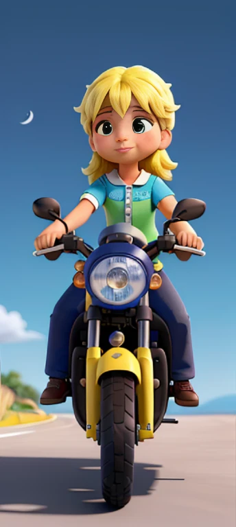 (master part), (best quality), (Melhor detalhe), (distant overview), (selo),(main color of illustration: vermelho saturado brilhante), (secondary color: lapis lazuli), uma motocicleta vermelha conduzida por uma mulher com postura desafiadora, very circunstanciado chassis, futuristic western setting, Noite (muitas estrelas, lua), sombreamento (circunstanciado, muito contraste), cores de polpa muito saturadas