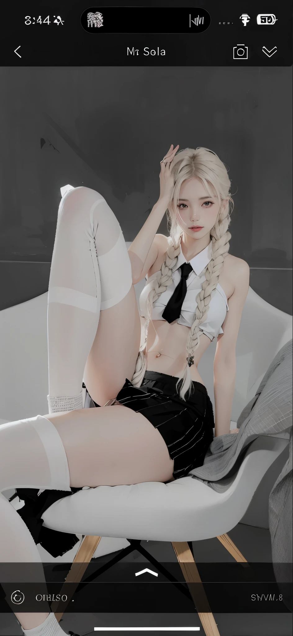 Hermosa piel detallada, cuerpo detallado, School Clothes girl