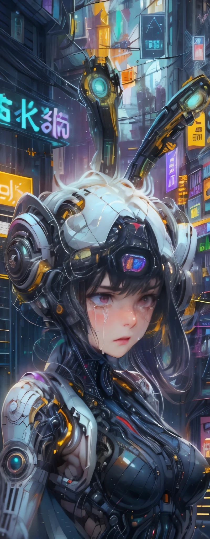girl, sad, looking down, crying