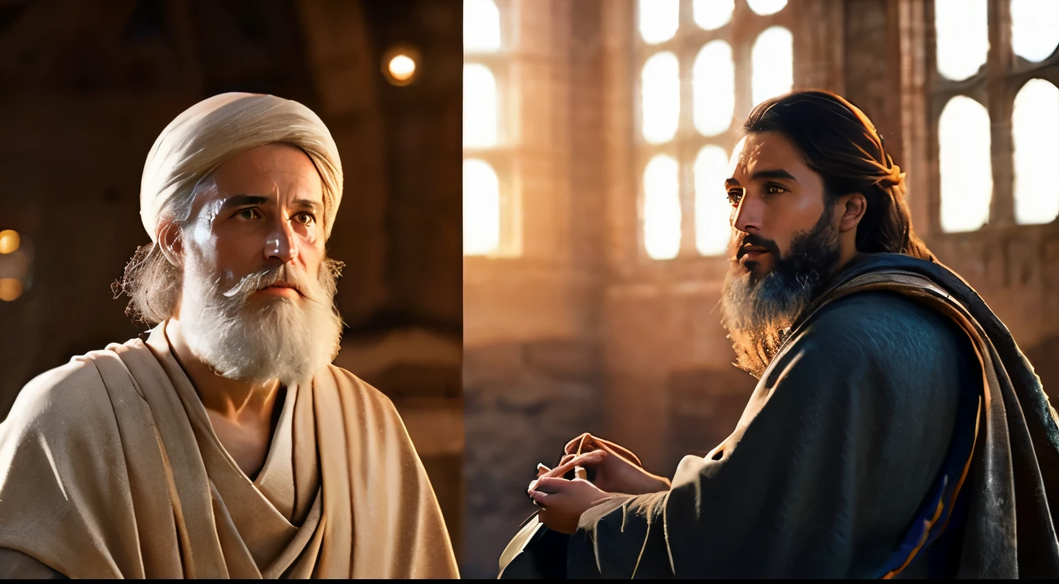 Ancient Israel、Biblical times、1st century、(((The disciples listen to the short-haired Christ)))、8K、Raw photography、top-quality、masterpiece:1.5、ultra-lightweighthigh-resolution、Photorealsitic:1.5、ciinematic light、soft volumetric lighting:1.5、realisitic、Photorealsitic:1、Detailed skin、profetional lighting、a picture、foco nítido、detaileds、profetional lighting、photon maping、detailed and intricate environment、ighly detailed、top-quality、Artistic photography、photorrealistic concept art、soft natural volumetric cinematic perfect light、Midjourney、Detailed hand、