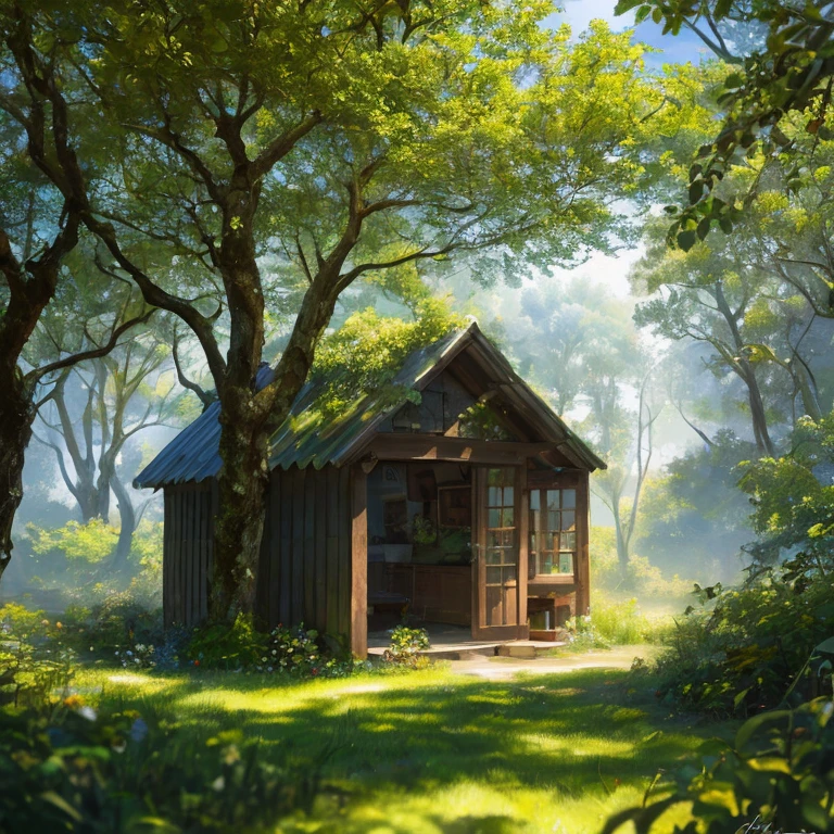 (best quality,4k,8k,Altas,master part:1.2),ultra-detalhado,(Realistic,photoRealistic,photo-Realistic:1.37),Pintura, messy brushstroke, Paint strokes,Landscape[sem pessoas],Tree of Life, abstract Pintura, vivid colors, pingando tinta, folhagem vibrante, Prado iluminado pelo sol, peaceful atmosphere, estilo impressionista, dynamic texture, camadas de tinta, luscious greenery, luz solar dourada, harmonious composition, majestic tree, pinceladas animadas, Energy brushing, detalhes texturais, expressive traits, playful movement, serene Landscape, Inviting setting, arte cativante, atmosphric perspective, Natureza encantadora, cheerful interpretation, feeling of vitality, captivating creation, dynamic energy, artistic , imaginative representation, beleza natural, unique artistic vision