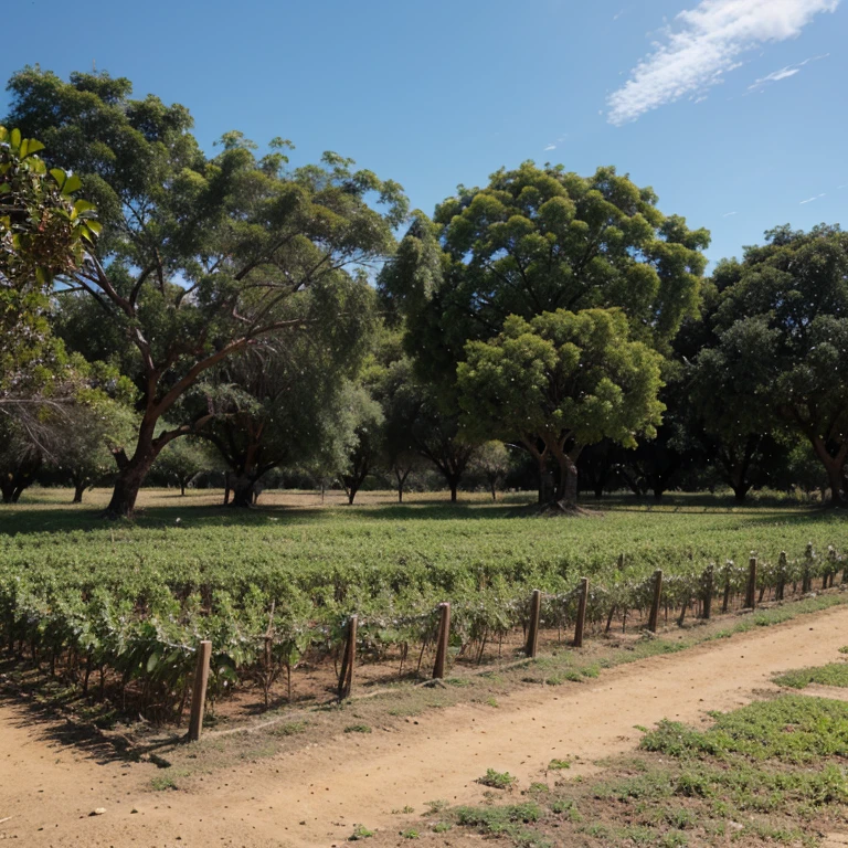 Bello campo con lomas , tamarind trees in production with technical irrigation
