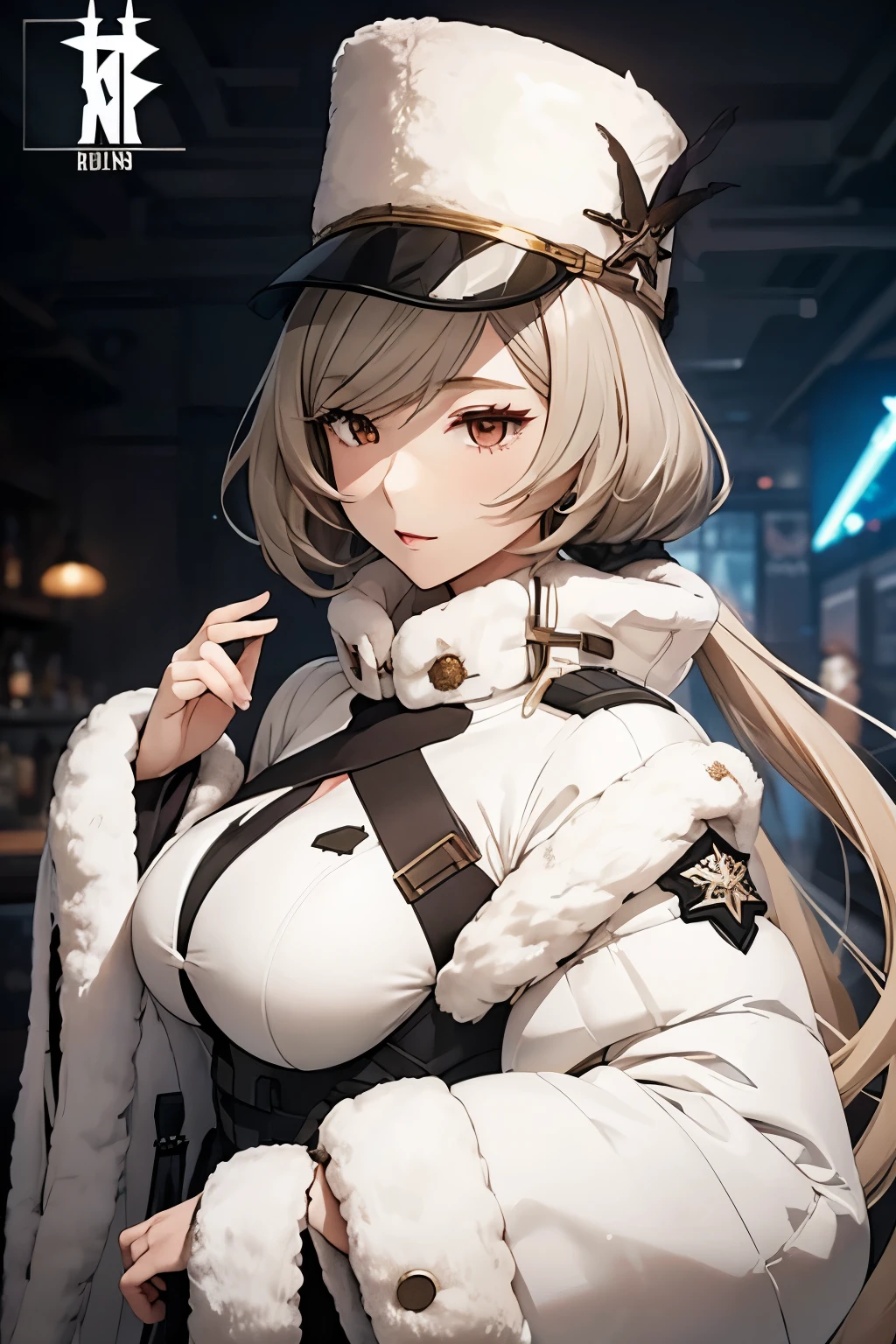 evil, Dilated Pupils, (evil smile:1.2), mad, Satan's disciples, anime style, Surrealism, cowboy shot, 8k, ultra-detail, 巨作, (1girl), Top hat, And you are in(Honkai Impact 3), Full body, Hand on cheek, Hands Details, (Factory background)