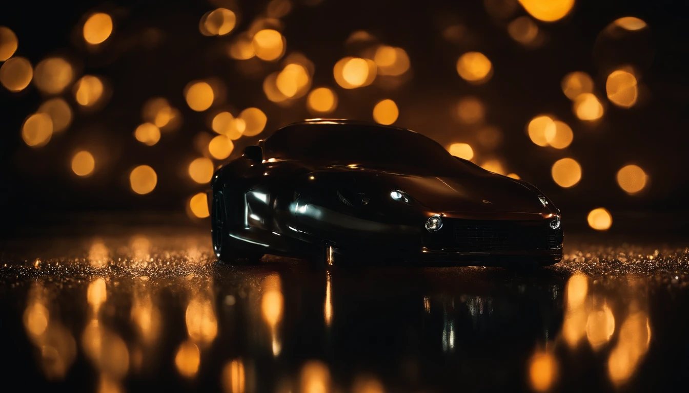 a dynamic action shot of color bokeh against a dark background, incorporating movement or motion blur to add a sense of energy and excitement to the composition.
