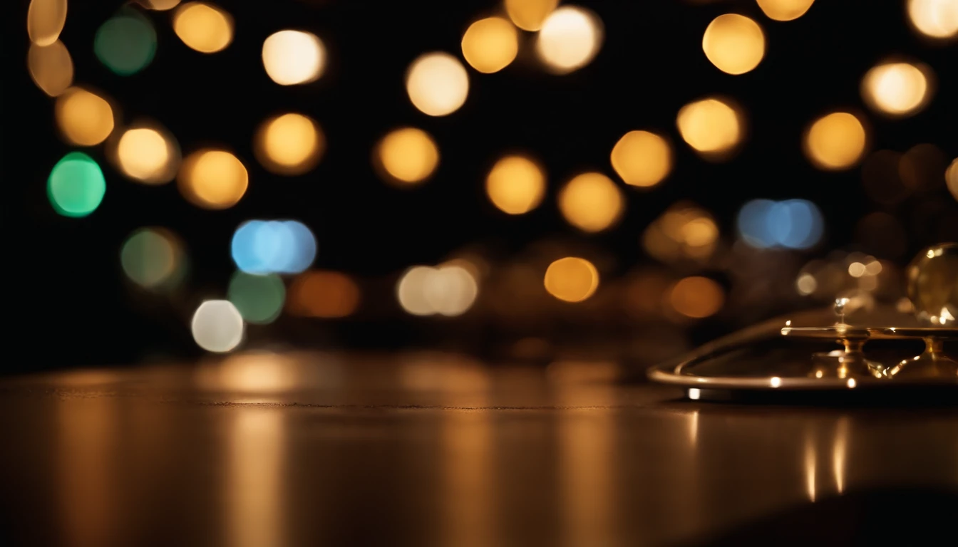 a dynamic action shot of color bokeh against a dark background, incorporating movement or motion blur to add a sense of energy and excitement to the composition.
