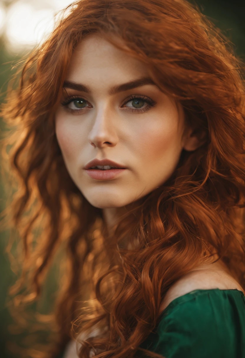 Gentle and beautiful girl, Zart und sexy , charmantes ovales Gesicht, rosarote Lippen, kleine Nase, red shiny hair , zusammen Gestecktes haar , 18 Jahre alt , Mehr Brust , mehr Ausschnitt , Schmeichelnd , completely body naked , Breasts are covered by red sound , Emerald Green Eyes ,  frontal Ansicht , Ultra - UHD , Slightly reddened nose , Nature beauty,