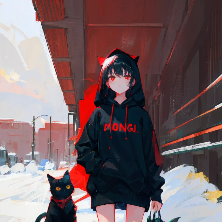 anime character with hoodie and cat ears standing in front of white background, in a hoodie, [[[[grinning evily]]]], anime boy, anime character, cyberpunk anime girl in hoodie, soul eater, okata kazuto, ken kaneki, by Shitao, zerochan art, by Ei-Q, kaneki ken, zerochan