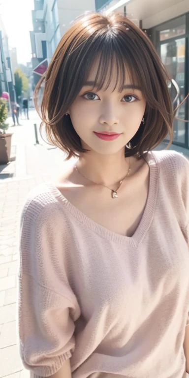 One girl walking on the river、Mix 4、PILLOWS、s lips、Opening Mouth、realisitic、a picture_\(Curly\)、独奏、(masterpiece)、(Photorealsitic:1.3)、ultra-detailliert、(high detal)The skin:1.2)、(top-quality:1.0)、(超A high resolution:1.0)、(Orchan-6500:0.3)、length hair、Sunshine、(Beautiful detailed makeup)、(sexual excitement、red blush、Rough breathing:1.0) )、(soft glow bloom:0.5)、In the street、Casual wear、A smile