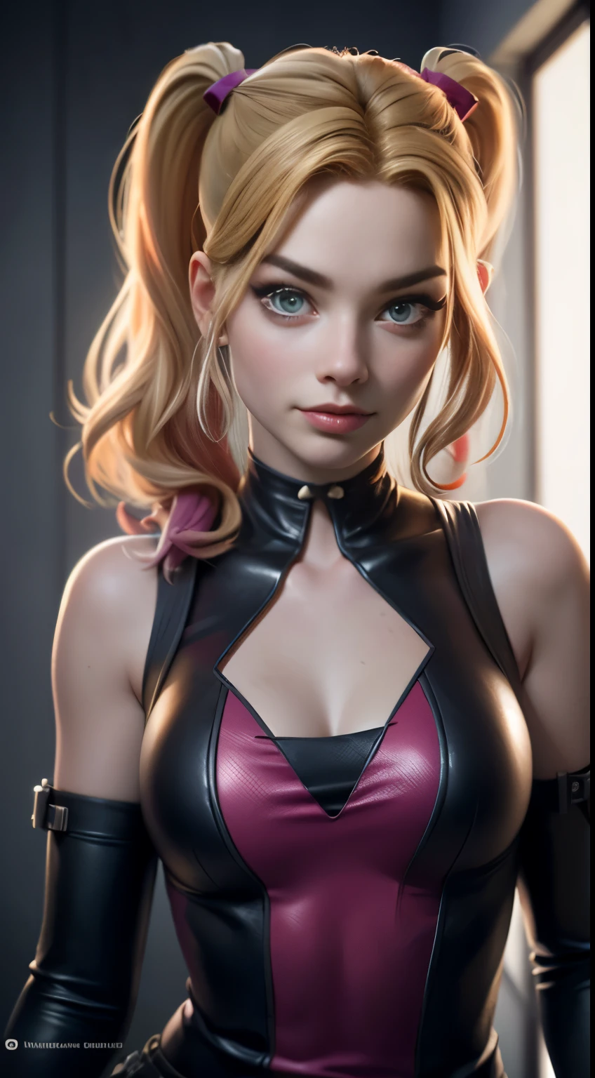 Margot Robbie as Harley Quinn in Suicide Squad, corpo inteiro, soft-lighting, dinamic angle, lifelike lighting, foto de Robert Adams, (textura natural da pele, hiper-realismo, luz suave, clear: 1.2), (detalhes intrincados: 1.12), obra-prima hdr, melhor qualidade, (foto altamente detalhada: 1.1), 8k, fotorrealista