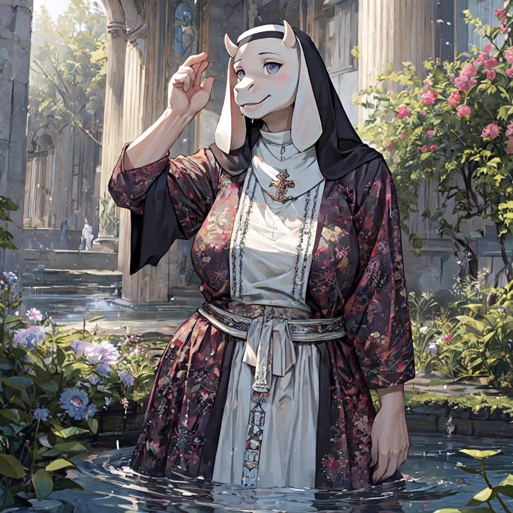 Na aldeia, (Toriel amamenta sua filha:1.2), pernas bem abertas, (hyper realistic), (illustration), (high resolution), (8k), (extremamente detalhado), (best illustration), (bela qualidade visual detalhada), (ultra-detalhado), (she is soaking wet), babando, girls wearing nun&#39;s habit, desgastes rasgados de kebaya, no bras, , sem cuecas, beleza seios, rostos de sorriso feliz, bocejo,