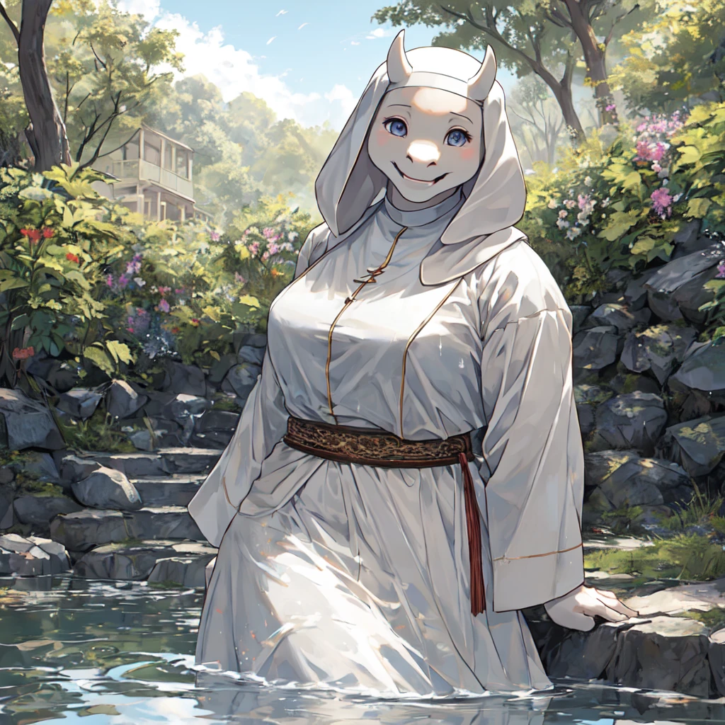 Na aldeia, (Toriel amamenta sua filha:1.2), pernas bem abertas, (hyper realistic), (illustration), (high resolution), (8k), (extremamente detalhado), (best illustration), (bela qualidade visual detalhada), (ultra-detalhado), (she is soaking wet), babando, girls wearing nun&#39;s habit, desgastes rasgados de kebaya, no bras, , sem cuecas, beleza seios, rostos de sorriso feliz, bocejo,