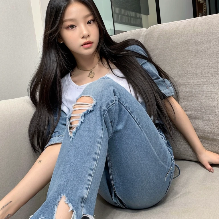 Junction of Jennie from Blackpink's face with Haerin from New Jeans