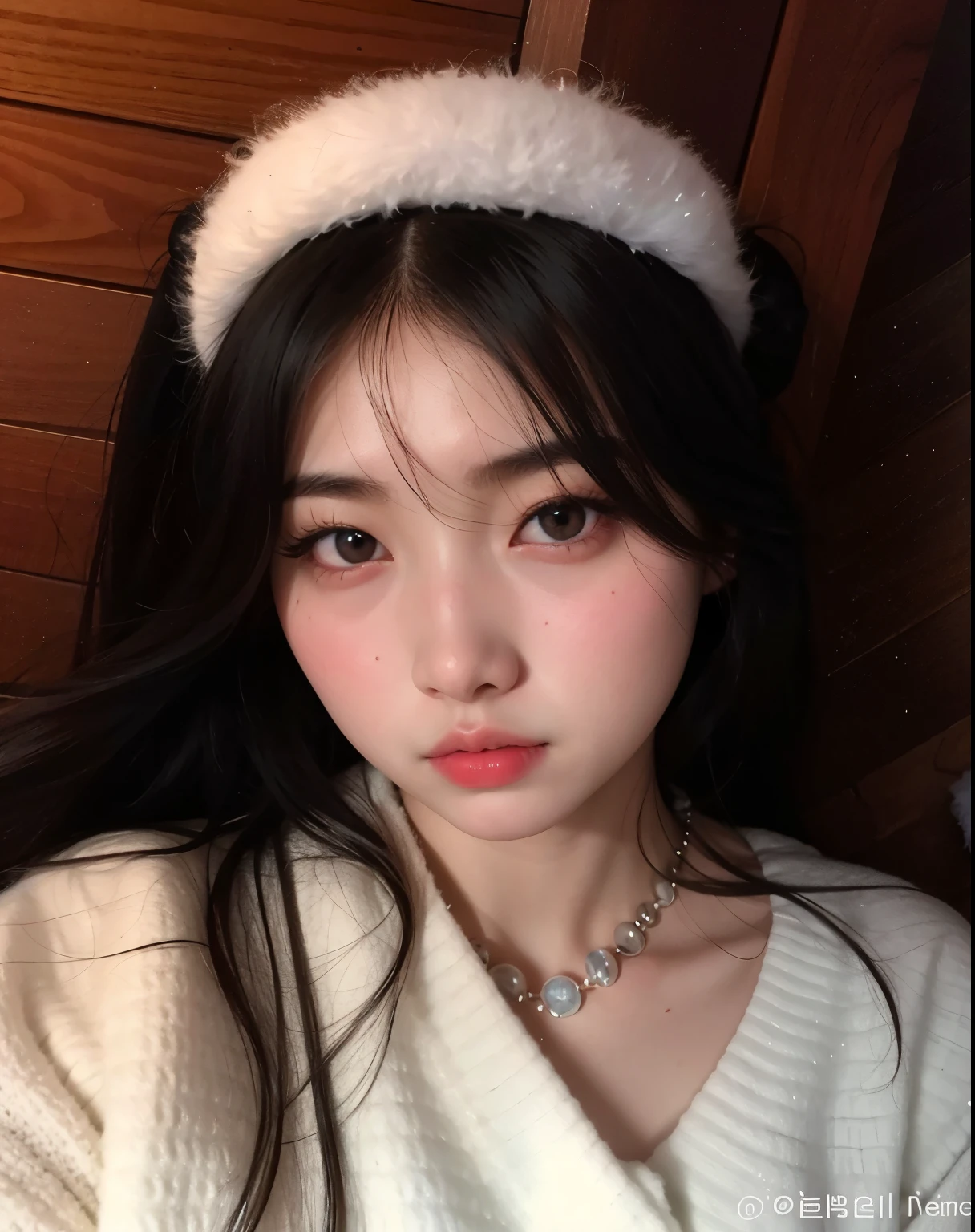 arafed woman with a white sweater and a white hat, ulzzang, jinyoung shin, bae suzy, korean girl, pale fair skin!!, pale snow white skin, wan adorable korean face, jaeyeon nam, beautiful south korean woman, young cute wan asian face, with long hair and piercing eyes, sha xi, young adorable korean face