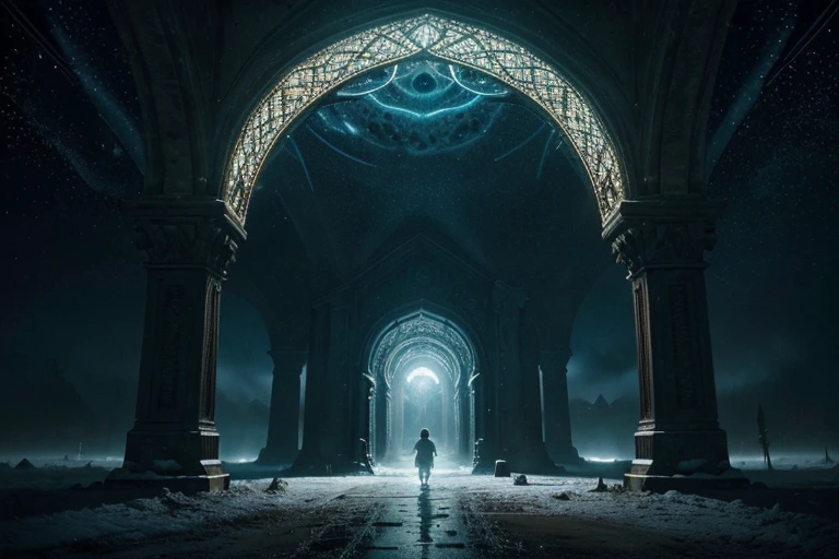 Through next-generation artificial intelligence, create a maximum quality image that transports the viewer to a magical universe. Explore advanced levels of detail when depicting a magical portal, adorned with luminous arches that radiate mystical energy. Adopt a cinematic style to bring the scene to life, capturing the transition from the known side to a parallel world with a surreal and captivating landscape. Make sure the image conveys a sense of wonder, mystery and the possibility of exciting discoveries beyond the portal. This image should inspire an imaginative journey beyond the limits of reality.