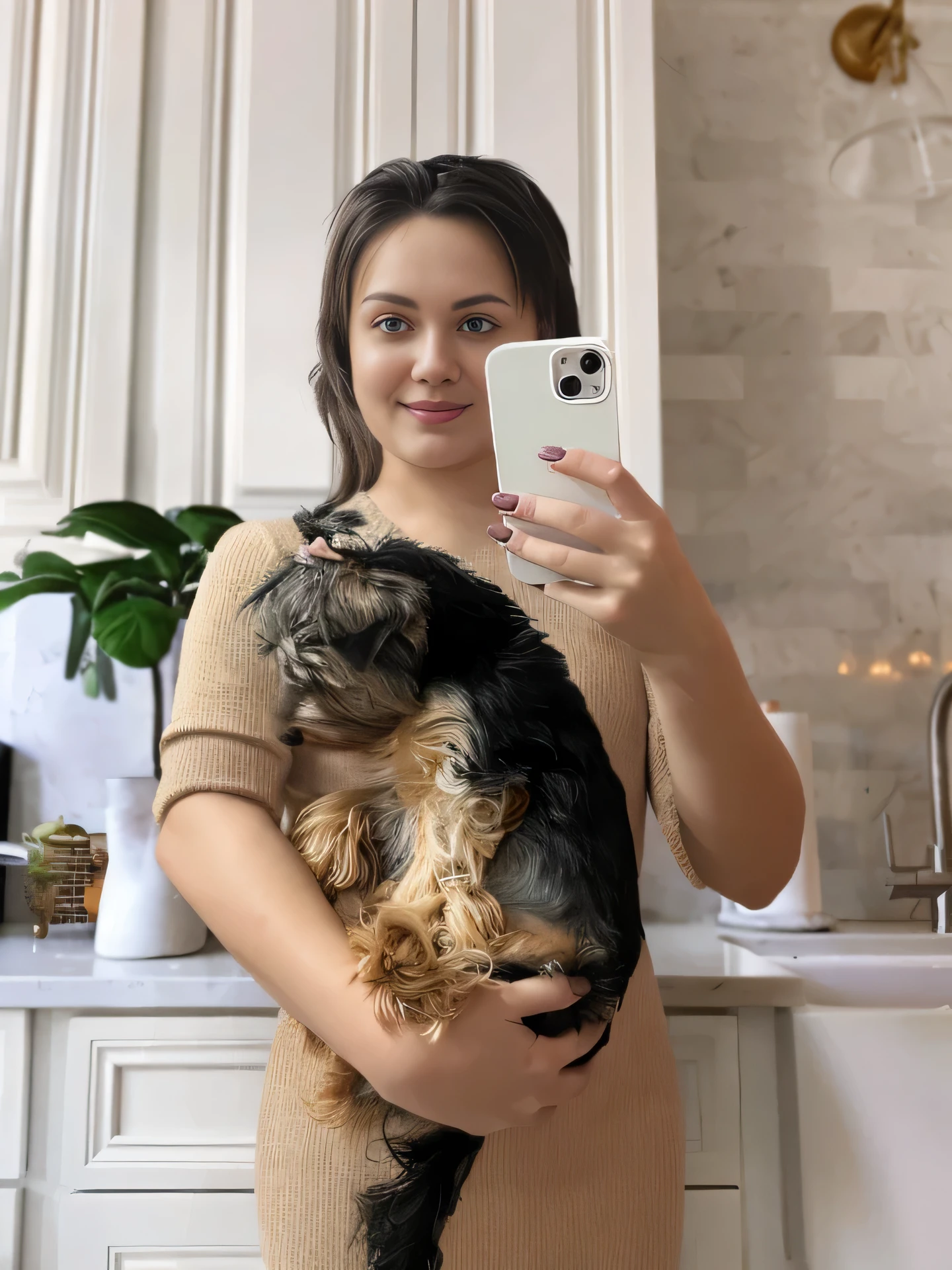 Blonde girl in a black dress takes a selfie on a mobile phone, wearing a black bodysuit, in the city, wearing a tight black dress, instagram model, photo from the back, full-body shooting, Attractive plus-size model, The goddess checks her phone, selfie photography 8k, Sexy look, Portrait of Kim Petras, tight black bodysuit, Slit leather skirt, blonde woman
