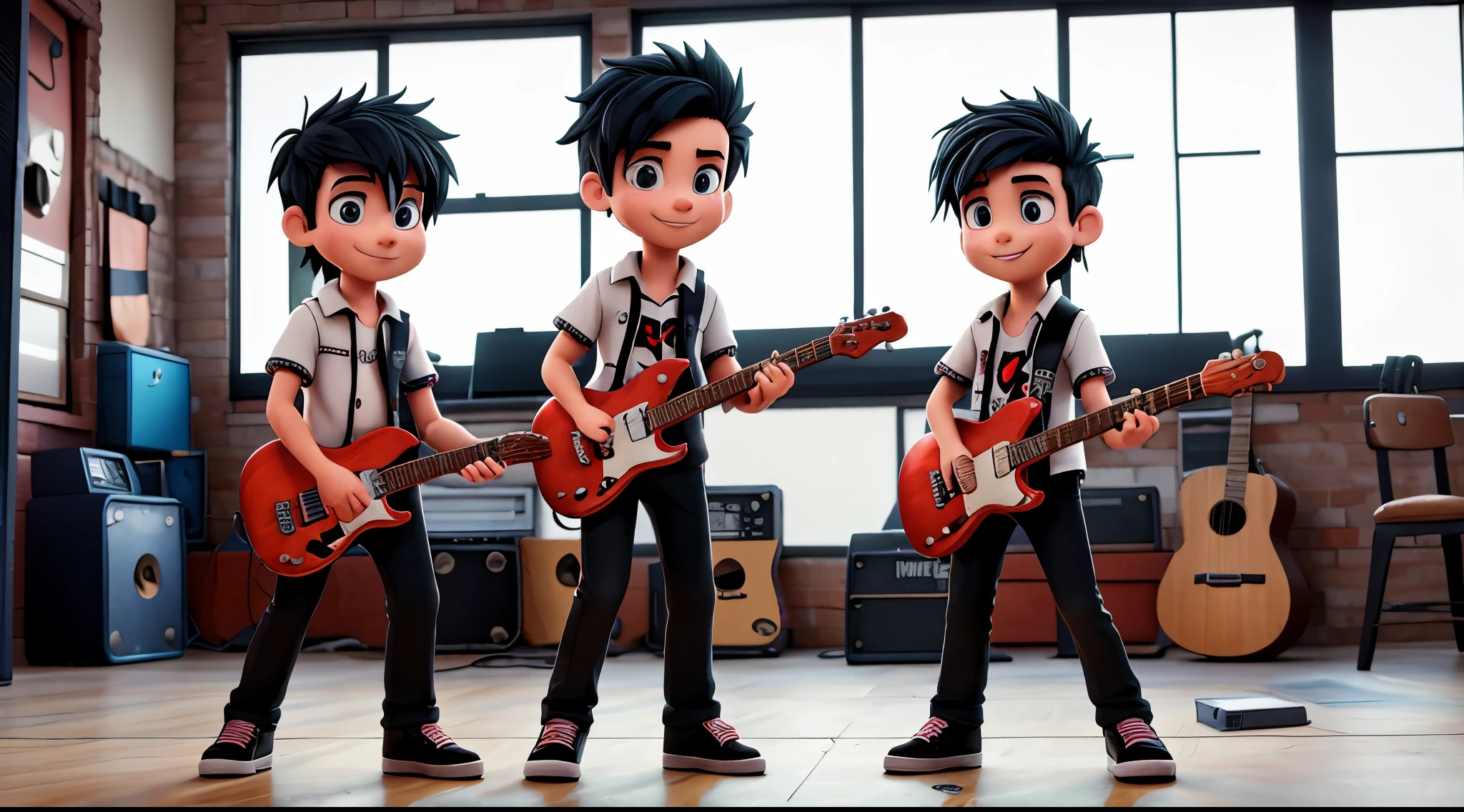 Punk Rock Boys playing guitar