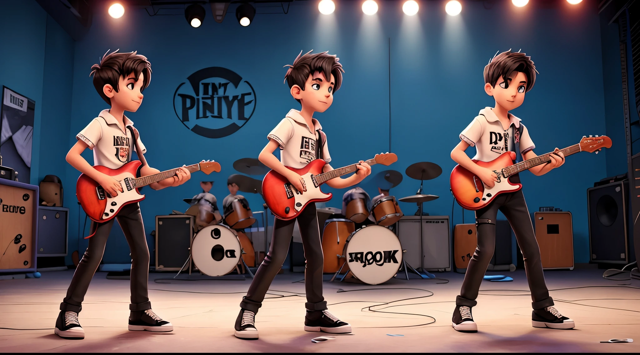 Punk Rock Boys playing guitar