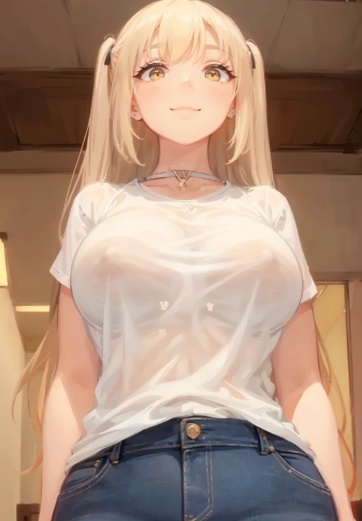 (beautiful cute girl: 1.2), (beautiful cute woman), (2girls:1.5), (height_difference:1.6), (size_difference:1.1), (giantess:1.1), (a giantess looking down at tiny woman: 1.4), a giantess hugging a tiny woman, (hugging:1.2), (looking up at her), a tiny woman below the breasts of a giantess, pink twintail girls bedroom, (she is much bigger than her), (she is much taller), adult woman, (adult woman: 1.2), (mature older girl: 1.2), looking at another, they are looking at another, pov, looking down, (see through shirt), (breasts), (nipples)