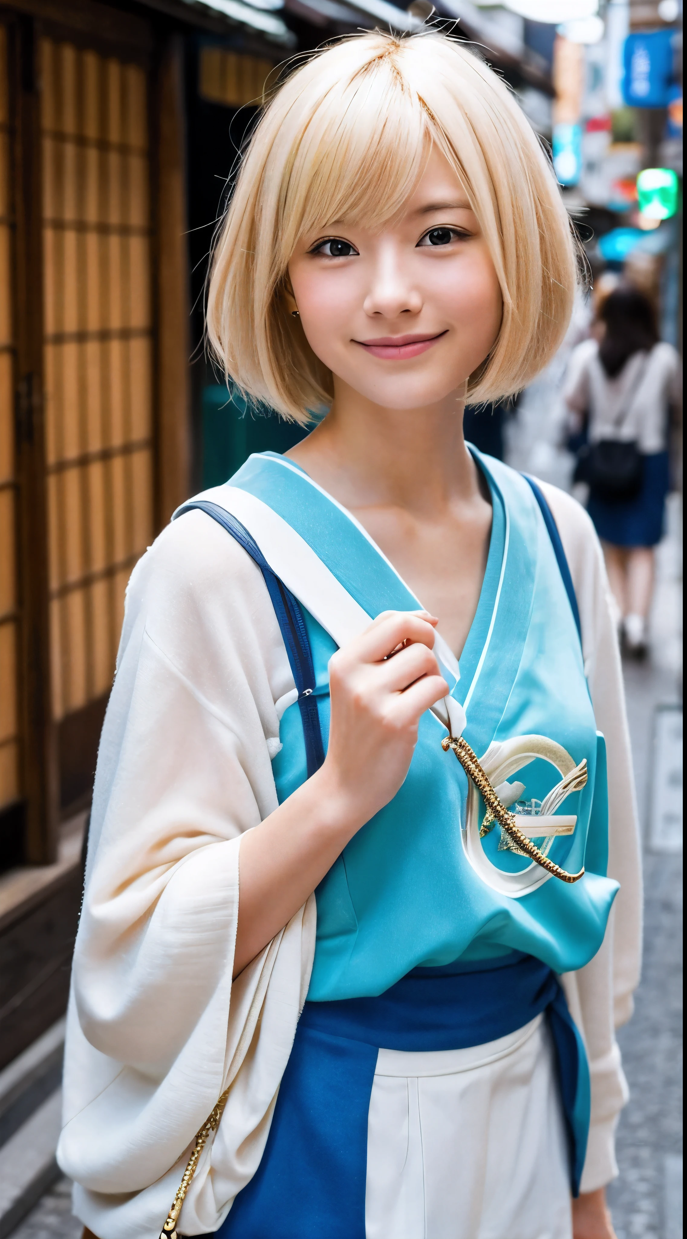 short-hair、a blond、Women in Japan