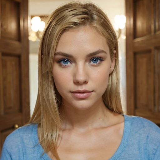 blonde hair blue eyed model