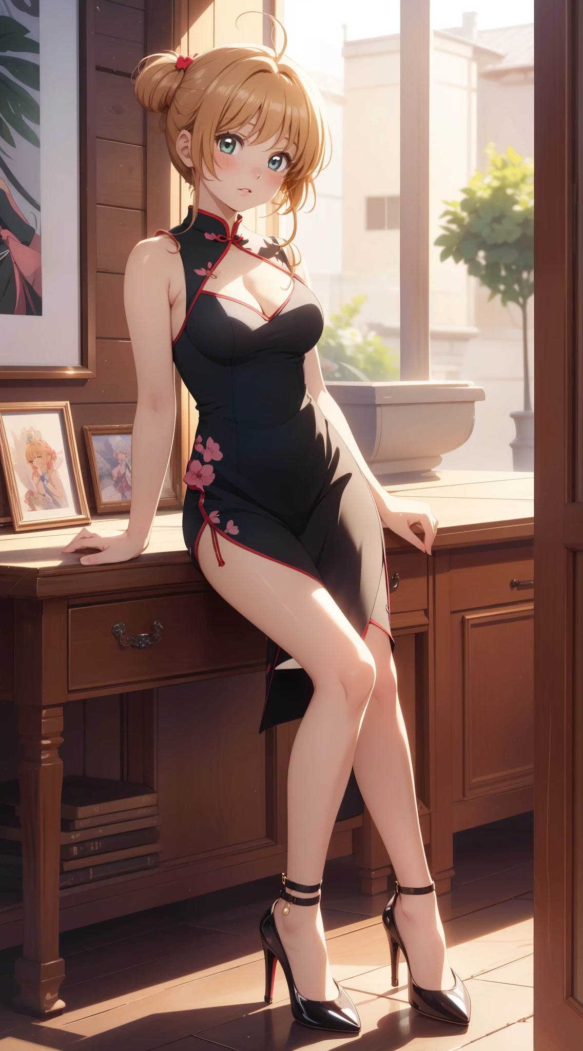 masterpiece, enemy fighter in cheongsam, leggy, flirtatious