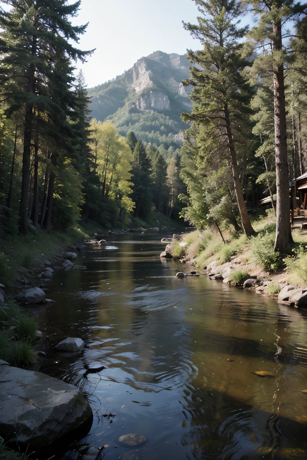 Forest mountain river