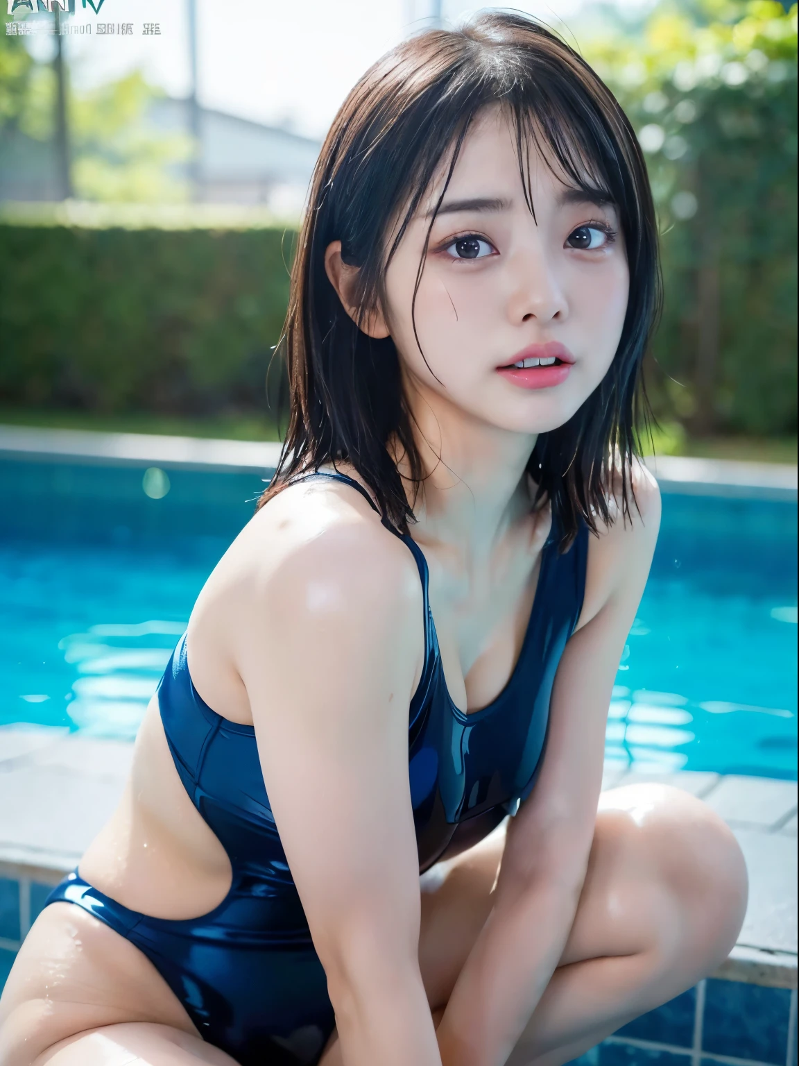huge titig asax resolution: 1.2), (Ultra HDTV: 1.2), cinematric light, 8K解像, Detailed eyes and skin, detailed facial features, , (Sharp Focus: 1.2), (Focus on Face:1.2),Perfect Style, Beautiful face, 准确, Anatomically correct, Highly detailed facial and skin texture, Detailed eyes, Double eyelids, Thin eyebrows, Natural cheeks, shinny skin, Fair skin: 1.2, (Glossy lips: 1.4),、 (Shy look: 1.2),Highly detailed facial and skin texture, Detailed eyes , shiny lips: 1.4,Exposed cleavage、red blush、humiliated、impatience、dismay、Frightened、glares、Tears、embarrassed from、Open knees、open one's legs、Dressing、(in poolside)、Wearing sweat、sodden、School swim wear、25-years old、清楚なfemele 、Shorthair、 Semi-long hair, Normal, upturned breasts,, Classroom,Black brown hair,blue eyes、(School swim wear)、((School swim wear))、Navy blue swimsuit,You can take off your swimsuit,((NSFW)), ((1.femele, Solo)), Best Quality, (8K, Raw photo Best Quality, masutepiece:1.2),girl, (Smile), ((Large breasts)), (?????? of breast),((small ass)), Perfect body, perfectly proportions, 8.5 head body, perfect hand, Detailed finger, Beautiful detailed eyes, (??????????:1.4), Full body, My breasts are about to fall out of my swimsuit,Perfect seductive eyes, Turn your face away, Shots with emphasis on the buttocks, cocked ass,Formidable 、pissing、lips slightly open、cocked ass, (赤みがかったred blush, Damp skin), Ecstatic eyes, ((Panting face:1.2))、look straight at the camera、glaring fiercely、Ecstatic face、??? faced、((I'm about to cry:1.5)),looks from behind、The whole body is shown.