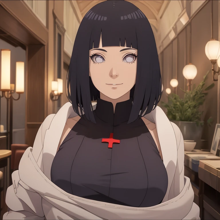 fait, absurderes, hinata\(Boruto\), 1fille, seulement,femelle mature, Voir la visionneuse,Composition parfaite, Détailée lips, grosse poitrine, beau visage, Propotion corporelle, rougir, (lèvres roses), cheveux longs, yeux violets, Regard doux, sourire triste, super réaliste, Détailée, séance photo, Realistick visages et corps,(Porter l’uniforme d’une infirmière,Porter une coiffe d'infirmière,Bretelles longues tube bas noirs),(suer,Transpirez beaucoup,rougirlush,Être rouge au visage,Il y avait beaucoup de sueur sur mon visage,rougirlush),(Gros seins),Dans les hôtels de luxe,Allongez-vous dans votre lit,pose enchanteresse,
