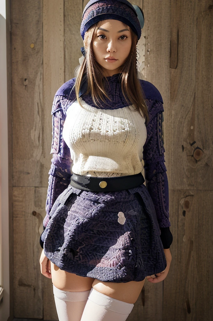 (iwanagadress:1.2), (iwanagakotoko:0.9),(beret:1.8), iwanaga kotoko, 1girl, beret, black bow, blue skirt, bow, brown footwear, cane, dress, hair bow, hat, holding, holding cane, juliet sleeves, light brown hair, long sleeves, looking at viewer, petticoat, puffy sleeves, purple eyes, short hair, skirt, solo, thigh strap, thighhighs, white dress, white headwear, white thighhighs, kyokou suiri