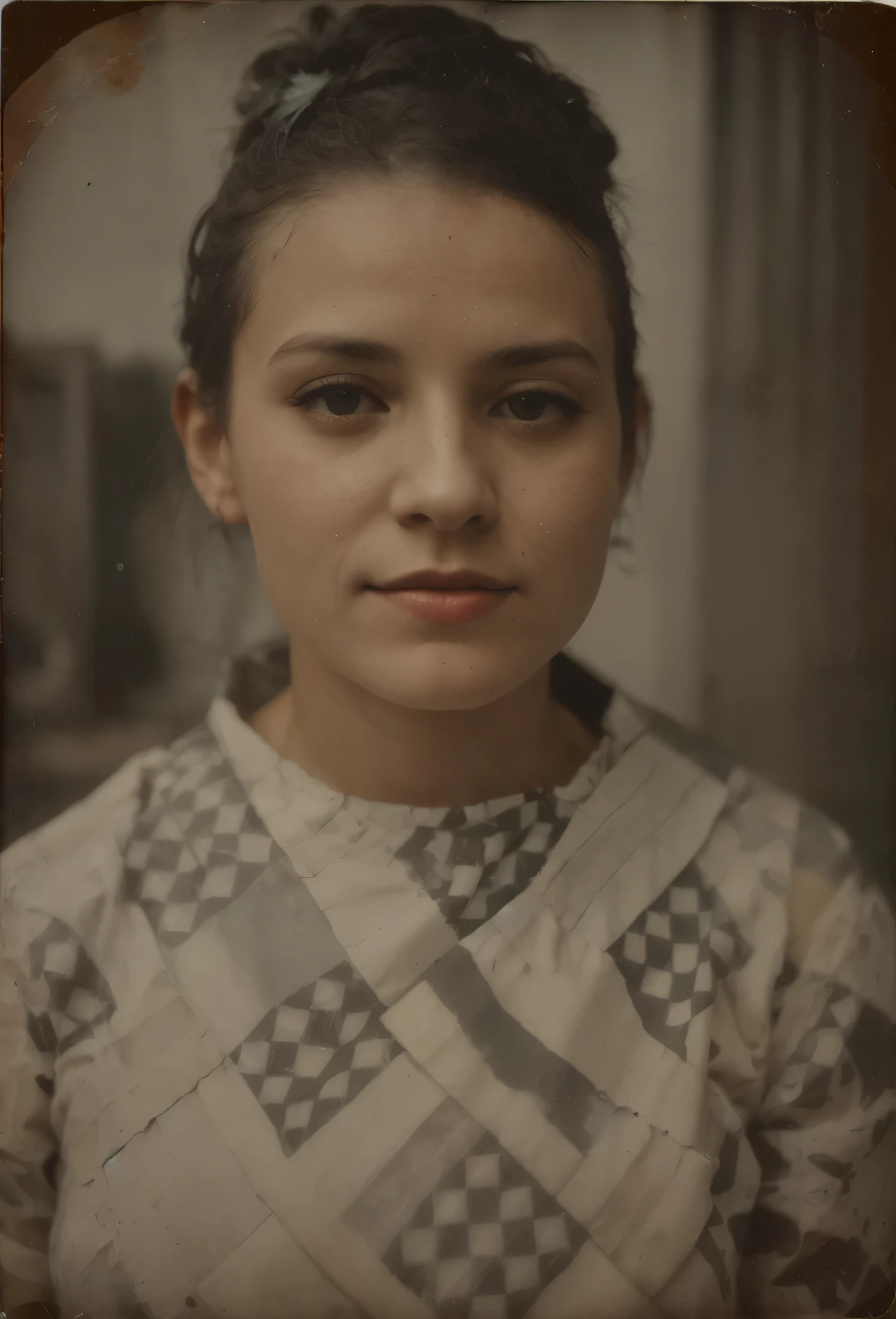arafed Foto de uma mulher com coque no cabelo, collodion photograph, foto antiga, collodion photography, post grunge portrait, foto restaurada, wet collodion, foto tintype, inspired by Anna Füssli, Foto de uma mulher, TYPE NEWS, daguerrotype, Photographic portrait