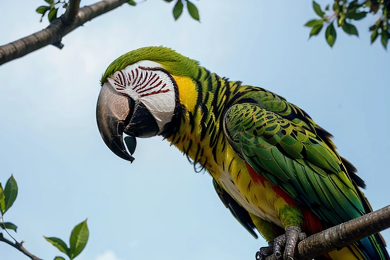 close-up of parrot perched in a tree