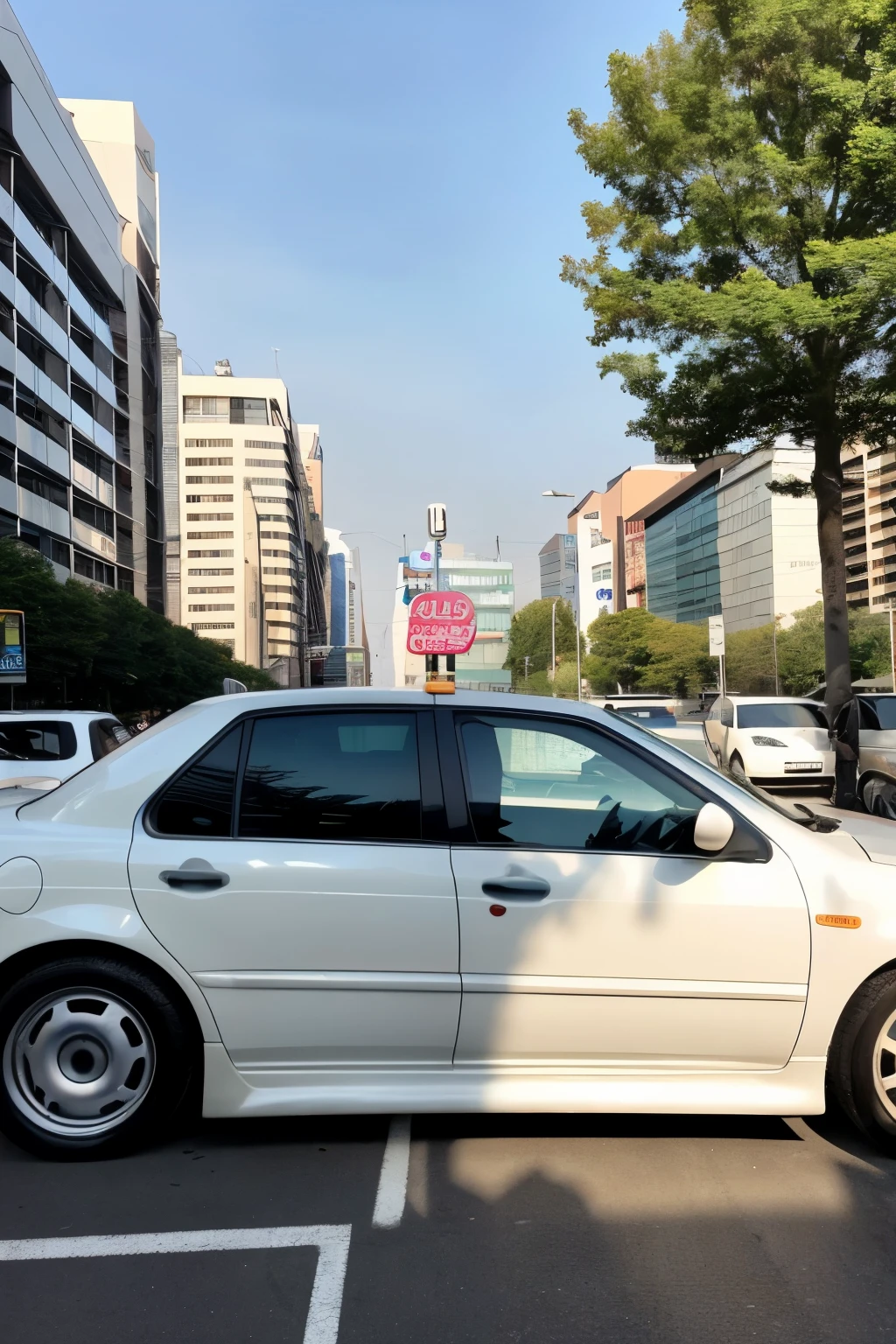 occupied taxi ultra-detailliert Late S14 Silvia sportscar white colors Sunnyday The whole picture