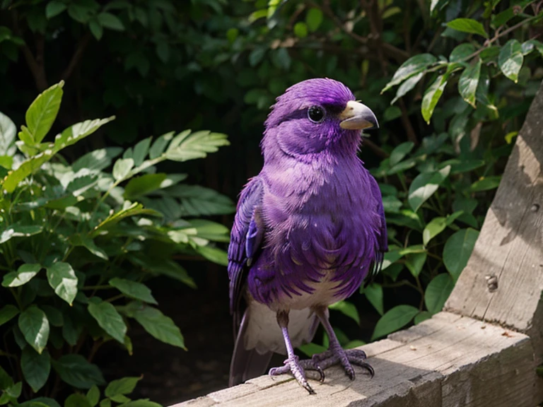 cute purple bird perched outdoors