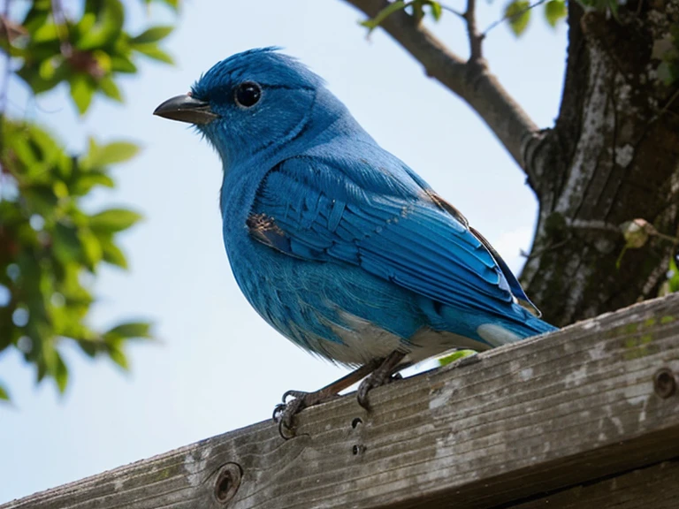 cute blue bird perched outdoors