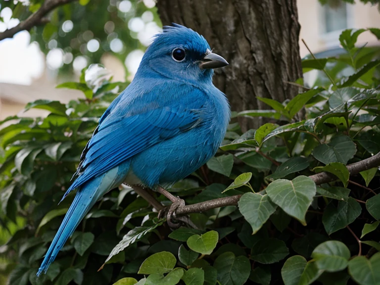 cute blue bird perched outdoors